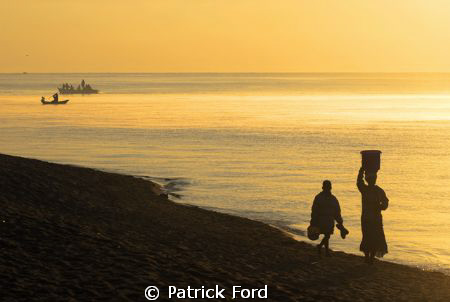 As the sunrises, life wakes up along the western shores o... by Patrick Ford 