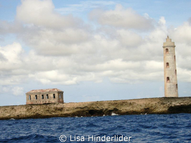 Boca Spelonk Lighthouse on eastern tip of Bonaire as view... by Lisa Hinderlider 