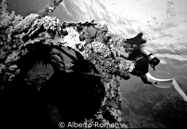 In the Cousteau village Precontinent II there is the wrec... by Alberto Romeo 