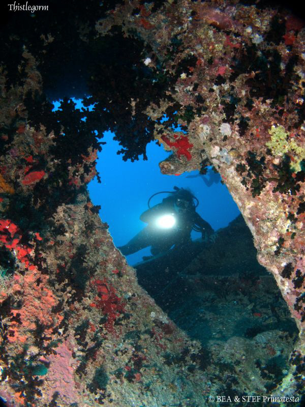 The Thistlegorm. Canon G10 & Inon D2000. by Bea & Stef Primatesta 