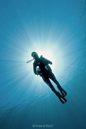 “ she dives “ 
She enjoys the feeling of weightlessness ... by Roland Bach 