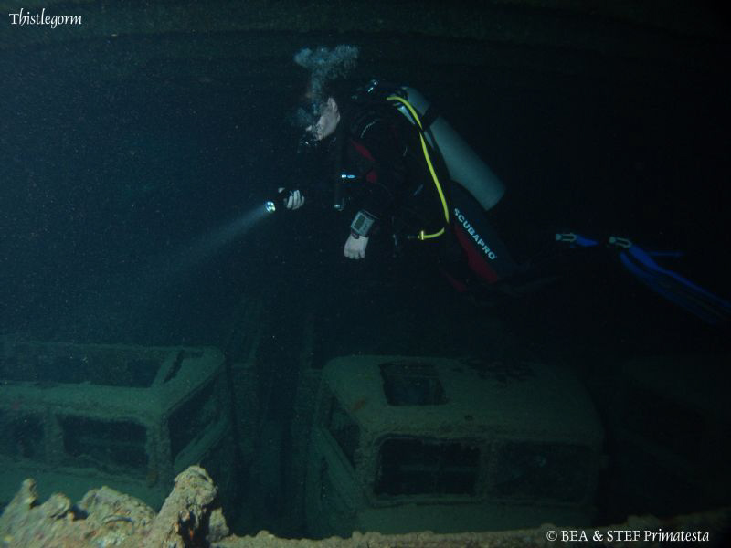 Inside the Thistlegorm. Canon G10, W20 Ikelite & Inon D2000. by Bea & Stef Primatesta 