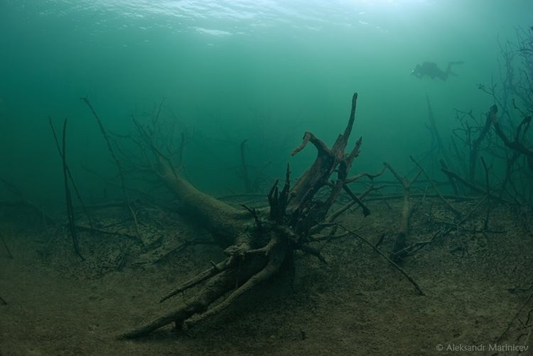 Flooded  Amber quarry by Aleksandr Marinicev 