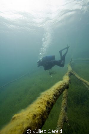 Diver in fresh water by Vulliez Gérald 