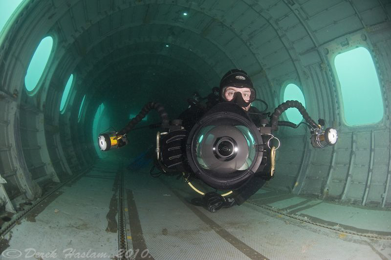 Mr T inside plane wreck. by Derek Haslam 
