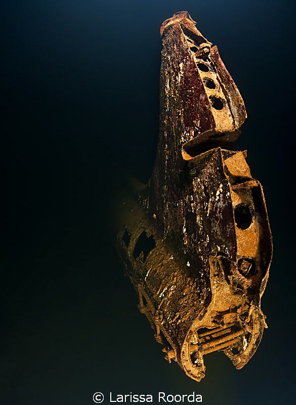 Zero airplane in the hull of Fujikawa Maru_Truk Lagoon. by Larissa Roorda 