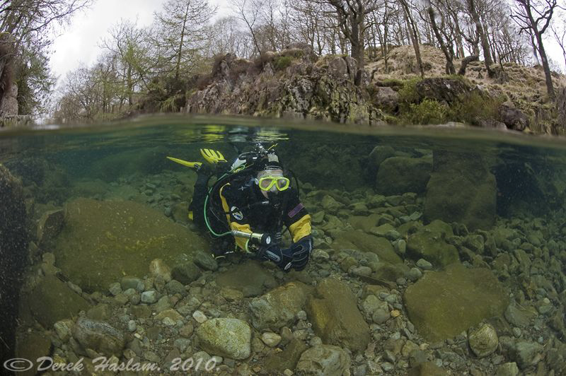 Chris in the river Duddon. D3, 16mm. by Derek Haslam 