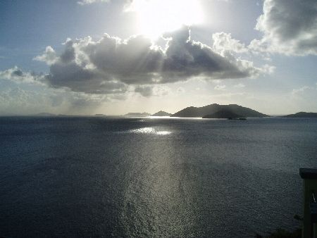 Jost van Dyke in the BVI taken just before sunset by Anna Kinnersly 