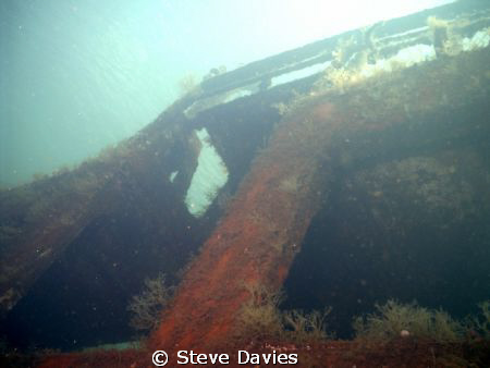 Wreck at Nea Kameni island in the caldera at Santorini by Steve Davies 
