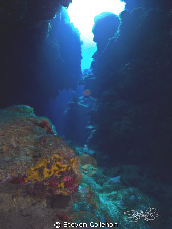 Interesting lens effect from sunlight at Devil's Grotto i... by Steven Gollehon 