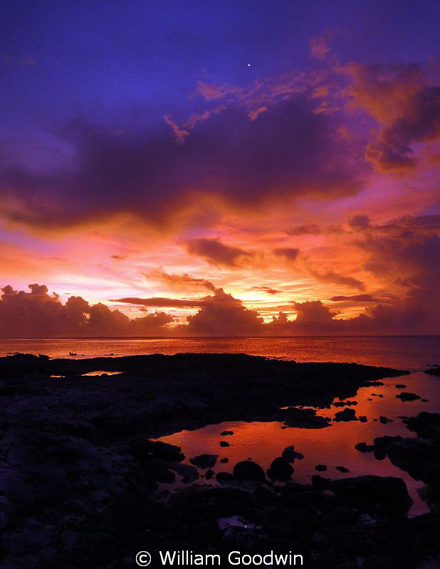 Over-the-top sunset - notice the reflection of Venus in t... by William Goodwin 