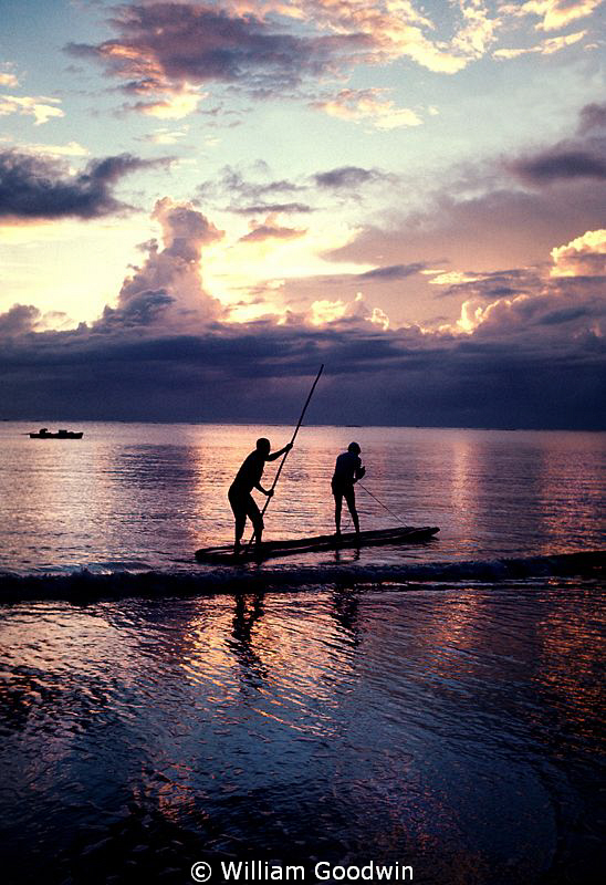 Jangada fishermen head out at dawn from a beach south of ... by William Goodwin 