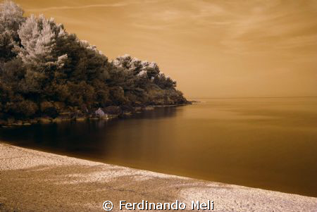 Infrared image of Scopello's gulf. by Ferdinando Meli 
