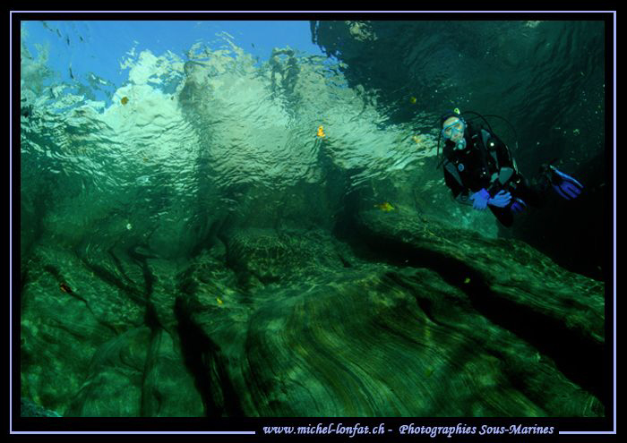 River Verzasca diving in Switzerland. Que du bonheur... :... by Michel Lonfat 