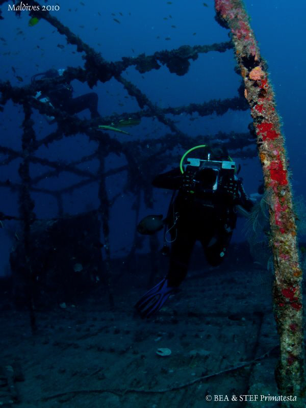 My wife Bea making a video of the Kuda Giri wreck. If you... by Bea & Stef Primatesta 