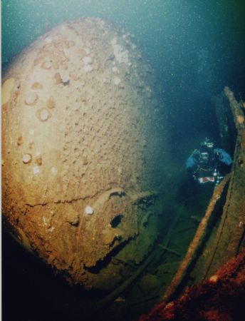 Wreck of Russian freighter, Kolkhosnik, sunk 1942 with wa... by Michael Grebler 
