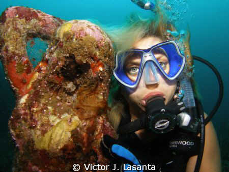 2 Mermaid together at Mermaid Point in Parguera Area, Laj... by Victor J. Lasanta 