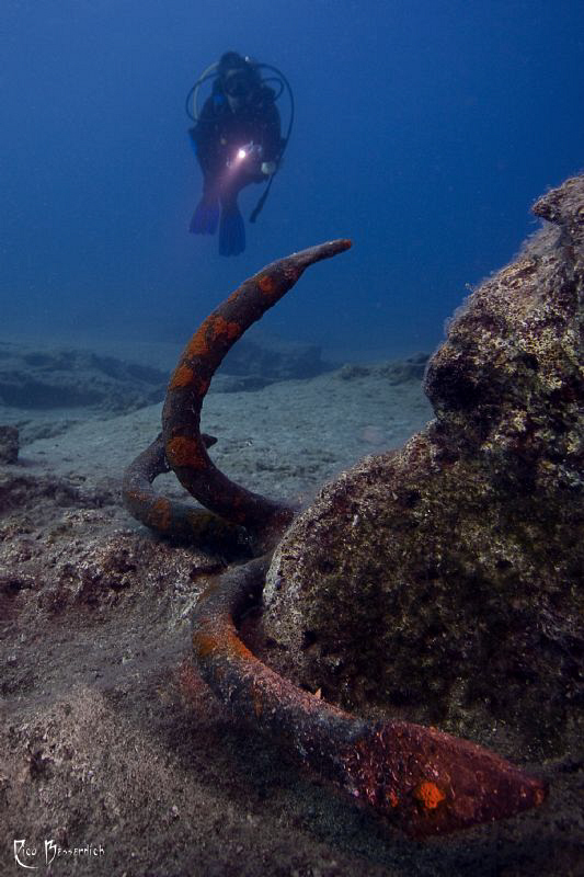 Old anchor & diver by Rico Besserdich 