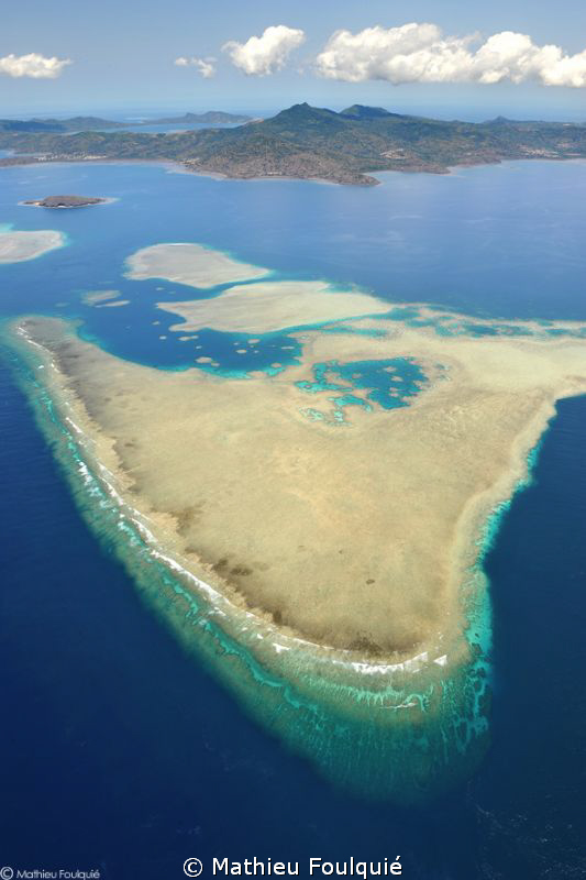 Mayotte lagoon from air by Mathieu Foulquié 