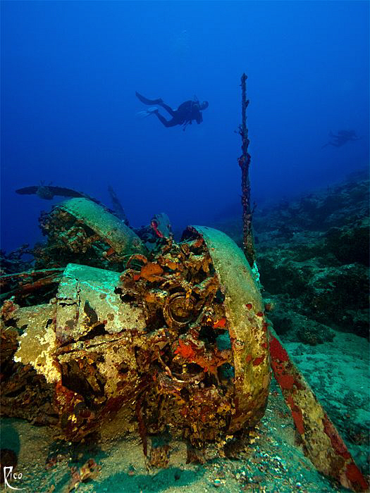 Wreck of an Italian War-Aircraft ( Bomber ) of second wor... by Rico Besserdich 