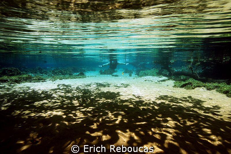 Snorkeling in a crystal river in Central Brazil by Erich Reboucas 