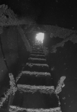 Looking up the access ladder from the bottom of number 7 ... by Michael Grebler 
