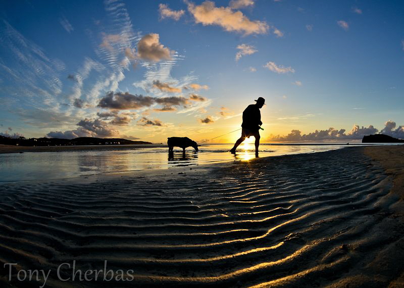 Sunset at Jimmy Dee's, Guam by Tony Cherbas 