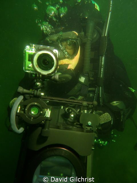 Diver/Inventor, with Shark Marine Navigator,a one man nav... by David Gilchrist 