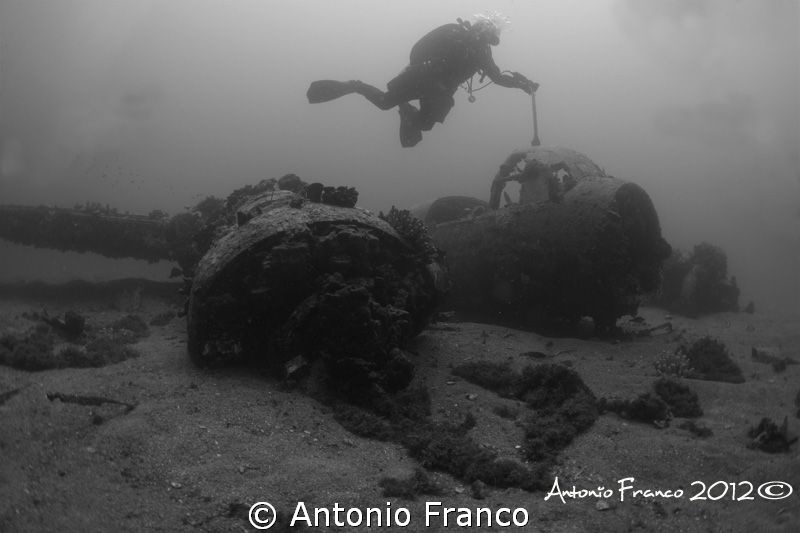 Junkers 88 II war in B&W
wide angle natural light by Antonio Franco 