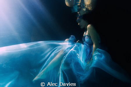 Elsa Bleda shot in pool. Underwater strobe triggered flas... by Alec Davies 
