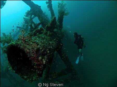Artificial reef made from decommissioned oil rig put in a... by Ng Steven 