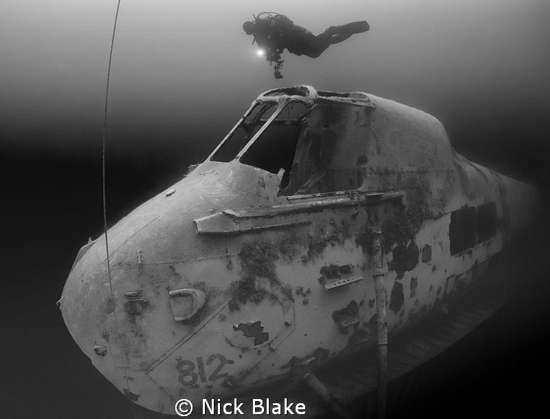 Diver on the Wessex Helicopter, Capernwray by Nick Blake 