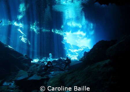 beautiful cenote CHAC MOOL , underwater river, with 200 m... by Caroline Baille 