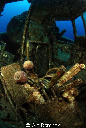 Full throttle! Cockpit of plane wreck in Bodrum/Turkiye. by Alp Baranok 