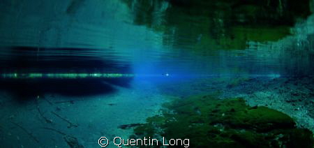 Nanda Blue Hole in Santo. Looking out of the Blue Hole an... by Quentin Long 