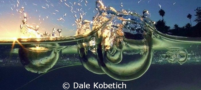 Sunset drops in a tide pool ...laguna beach by Dale Kobetich 