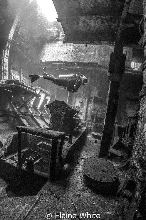 Inside the Kittiwake Grand Cayman, converted to black & w... by Elaine White 