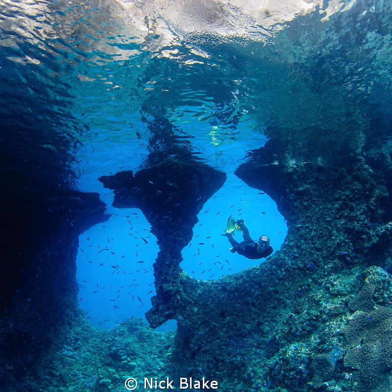 Boo Windows and Freediver, Raja Ampat. by Nick Blake 