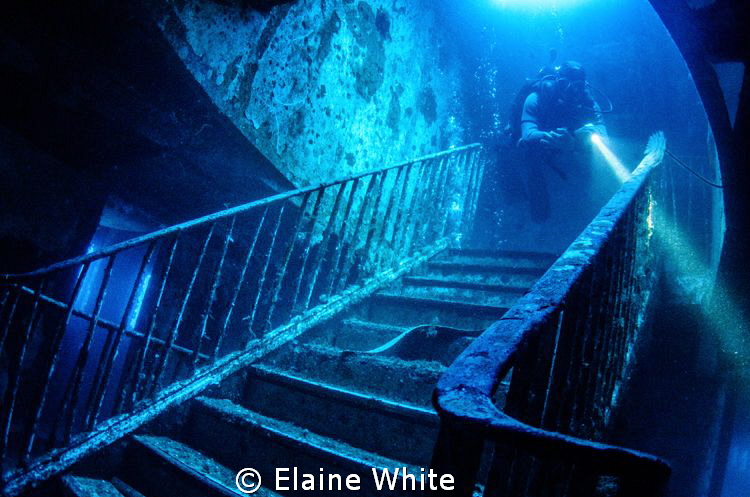 Down the staircase inside the Karwella by Elaine White 