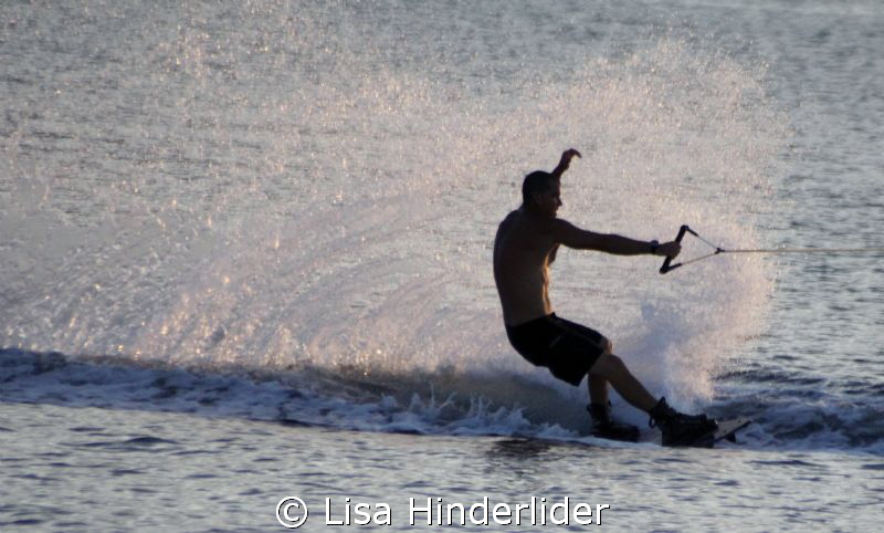 Evening Wake boarder by Lisa Hinderlider 