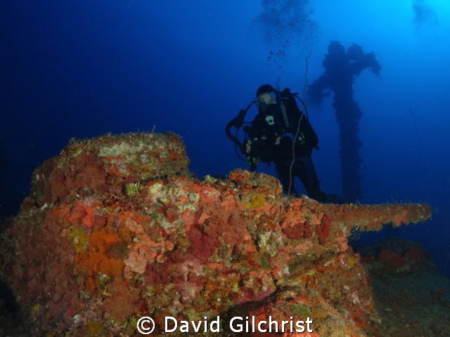 Three Man tank on deck of San Francisco Maru, Truk Lagoon by David Gilchrist 