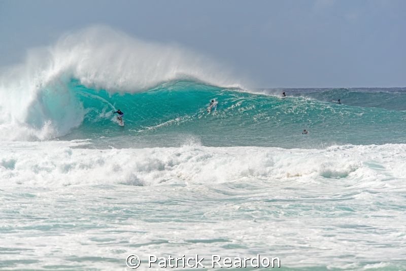 Big wave action.  Pipeline, North Shore, Oahu. by Patrick Reardon 