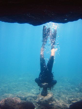 Updside down in excitement! Maui, Hawaii. by Lisa Lappe 
