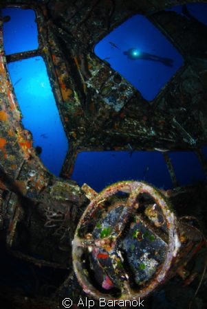 Cockpit of C-47 Dakota plane wreck in Bodrum/Turkey by Alp Baranok 
