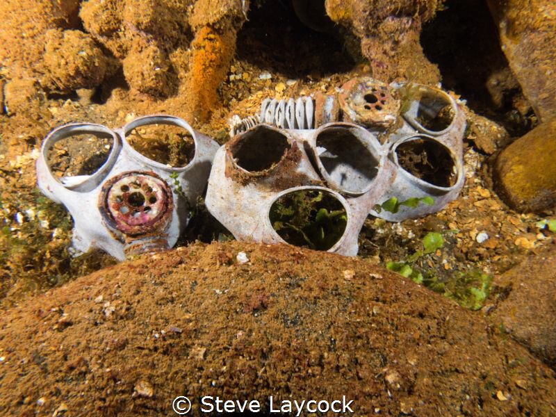 Gas masks on board Fujikawa MAru by Steve Laycock 