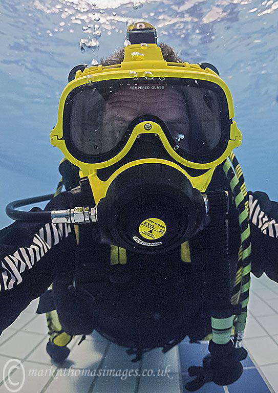 A selfie - full-face mask. by Mark Thomas 