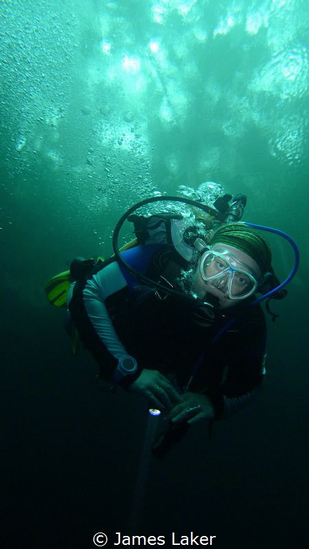 Michelle in Angelita Cenote by James Laker 