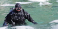 Some people truly enjoy ice diving. Canon 6D, 24-105 lens, manual settings. Cropped for subject in PS. 