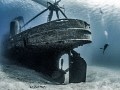 'Suspended' - A diver descends to the wreck of the Kittiwake off the coast of Grand Cayman 
