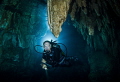 Diver in Chandelier cave 
